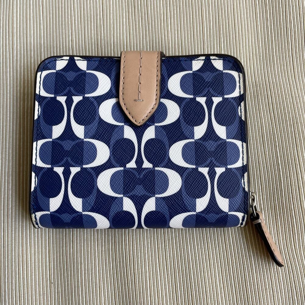 Coach Peyton Signature Pouch Wallet Set | Pink Blue Black 3pc - Picture 5 of 14